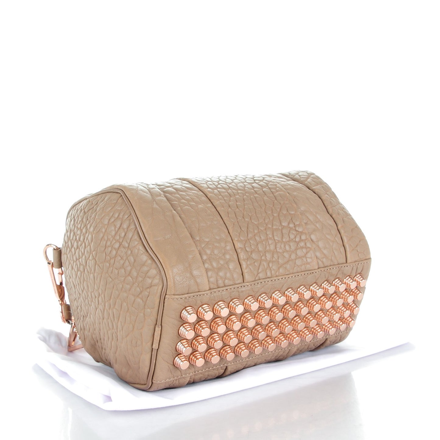 Pebbled Lambskin Rockie Latte Rose Gold Hardware