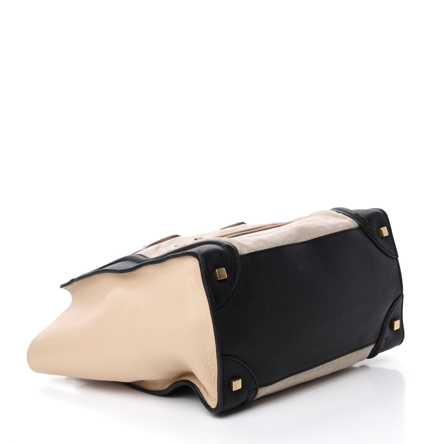 Celine Calfskin Linen Mini Tri-Color Luggage Beige 4 of 13