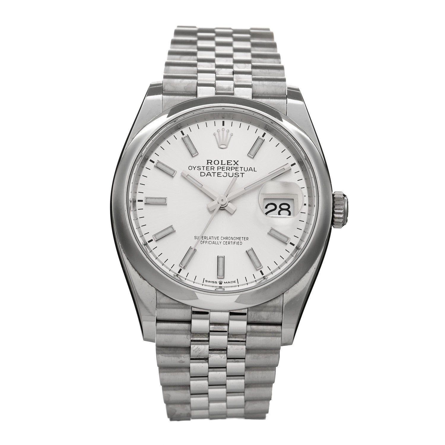 Rolex Stainless Steel 36mm Oyster Perpetual Datejust Watch Silver 126200 1 of 5