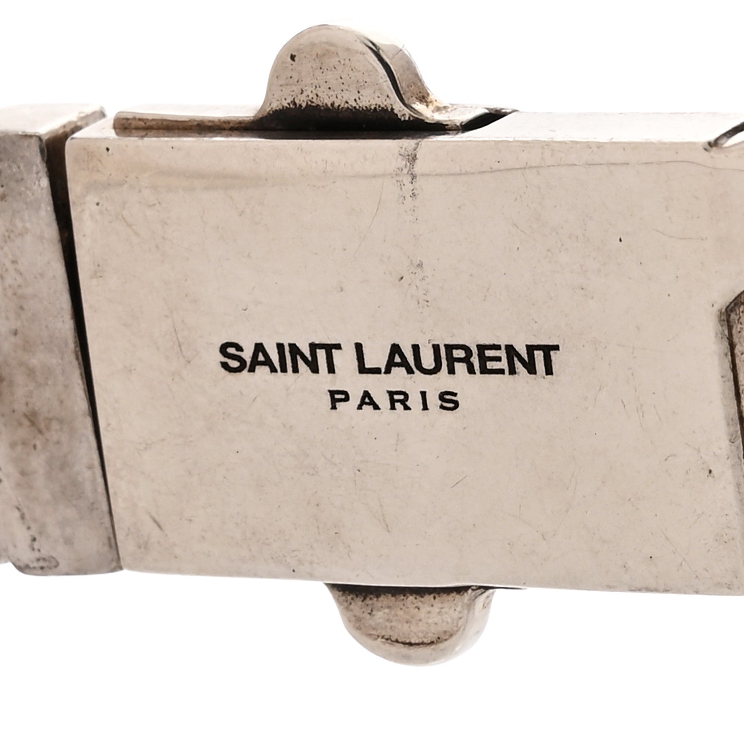 Saint Laurent Metal Curb Chain Necklace Oxidized Silver 5 of 5
