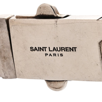 Saint Laurent Metal Curb Chain Necklace Oxidized Silver 5 of 5