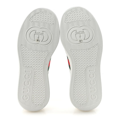 Gucci Calfskin Web Perforated Womens Platform 55mm Sneakers 39.5 White Bright Splash 6 of 9