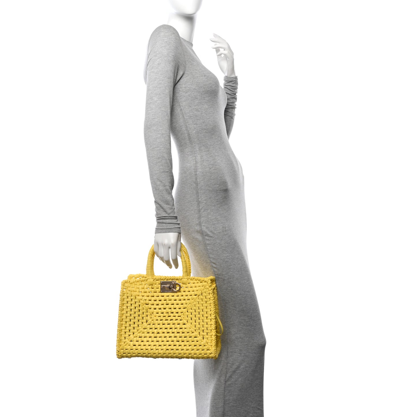 Raffia The Studio Box Tote Yellow