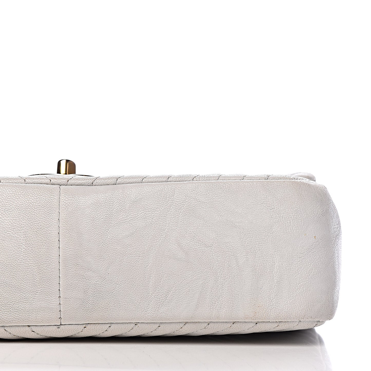 Calfskin Surpique Chevron Small Flap White