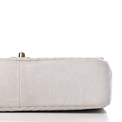 Chanel Calfskin Surpique Chevron Small Flap White 27 of 34