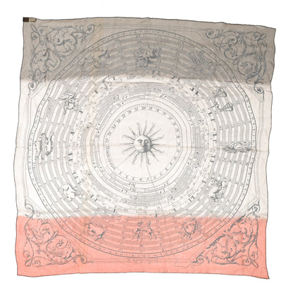 Hermes Silk Muslin Astrologie Sunrise Shawl 140 Camel Beige Orange 1 of 5