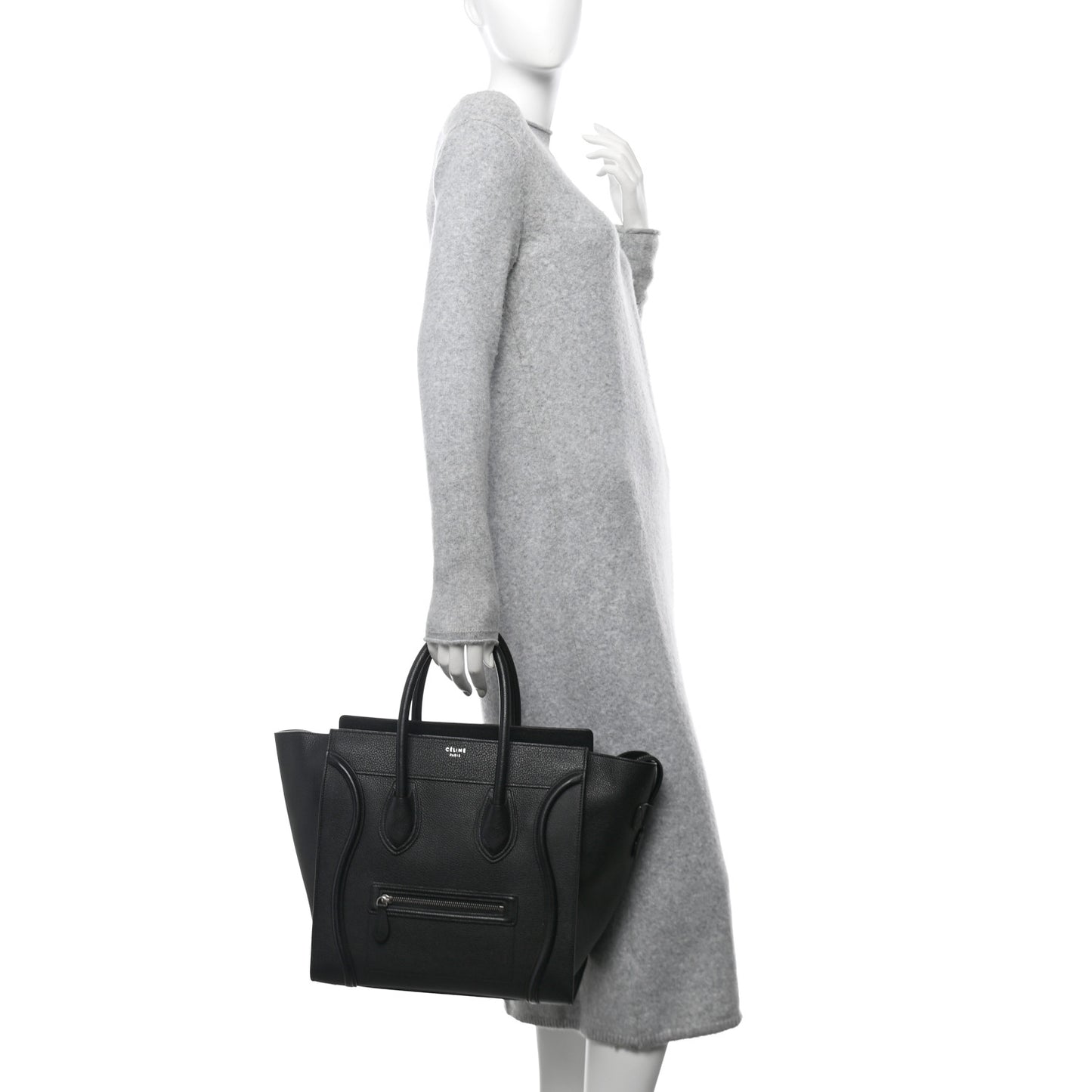 Drummed Calfskin Mini Luggage Black
