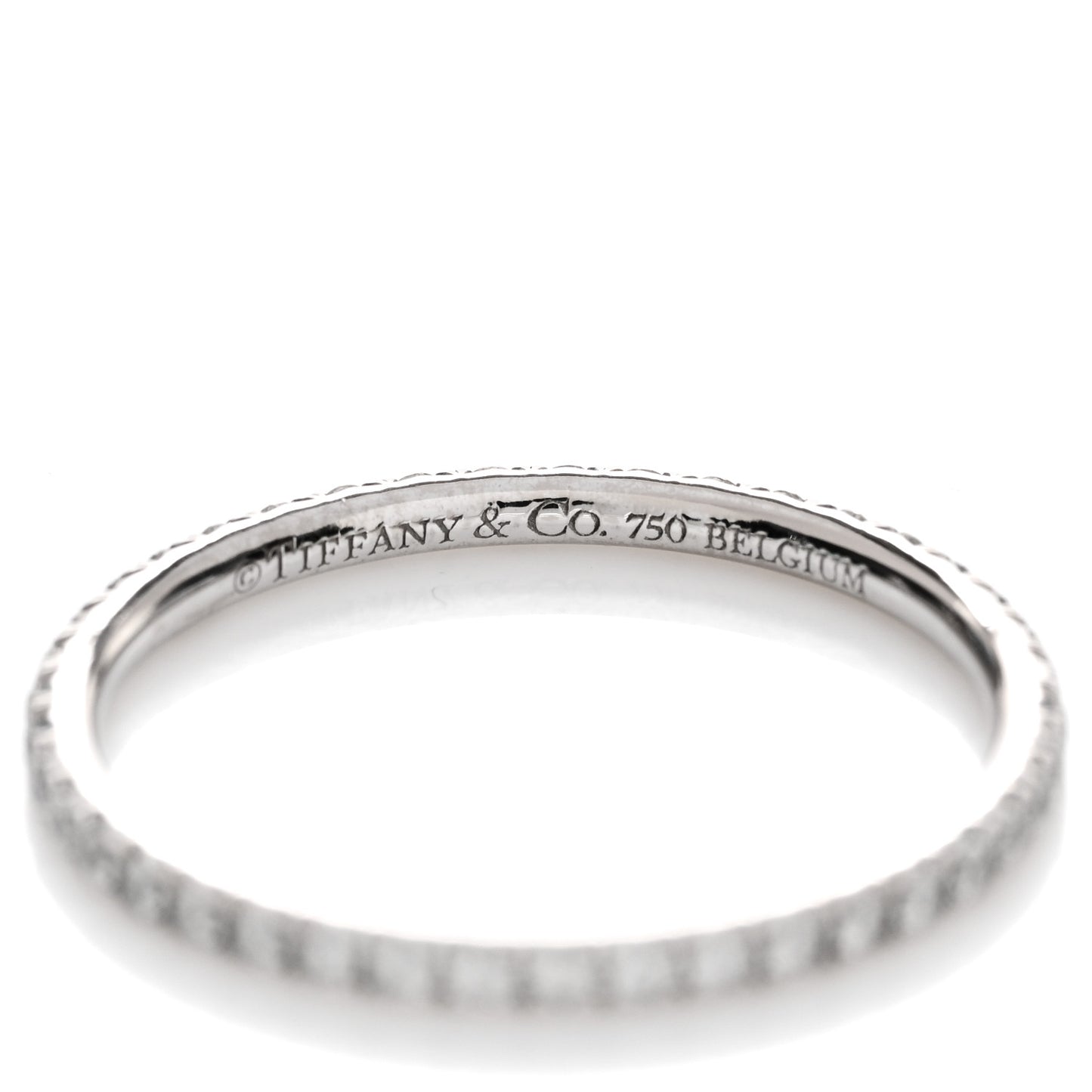 18K White Gold Diamond Metro Band Ring 50 5.5