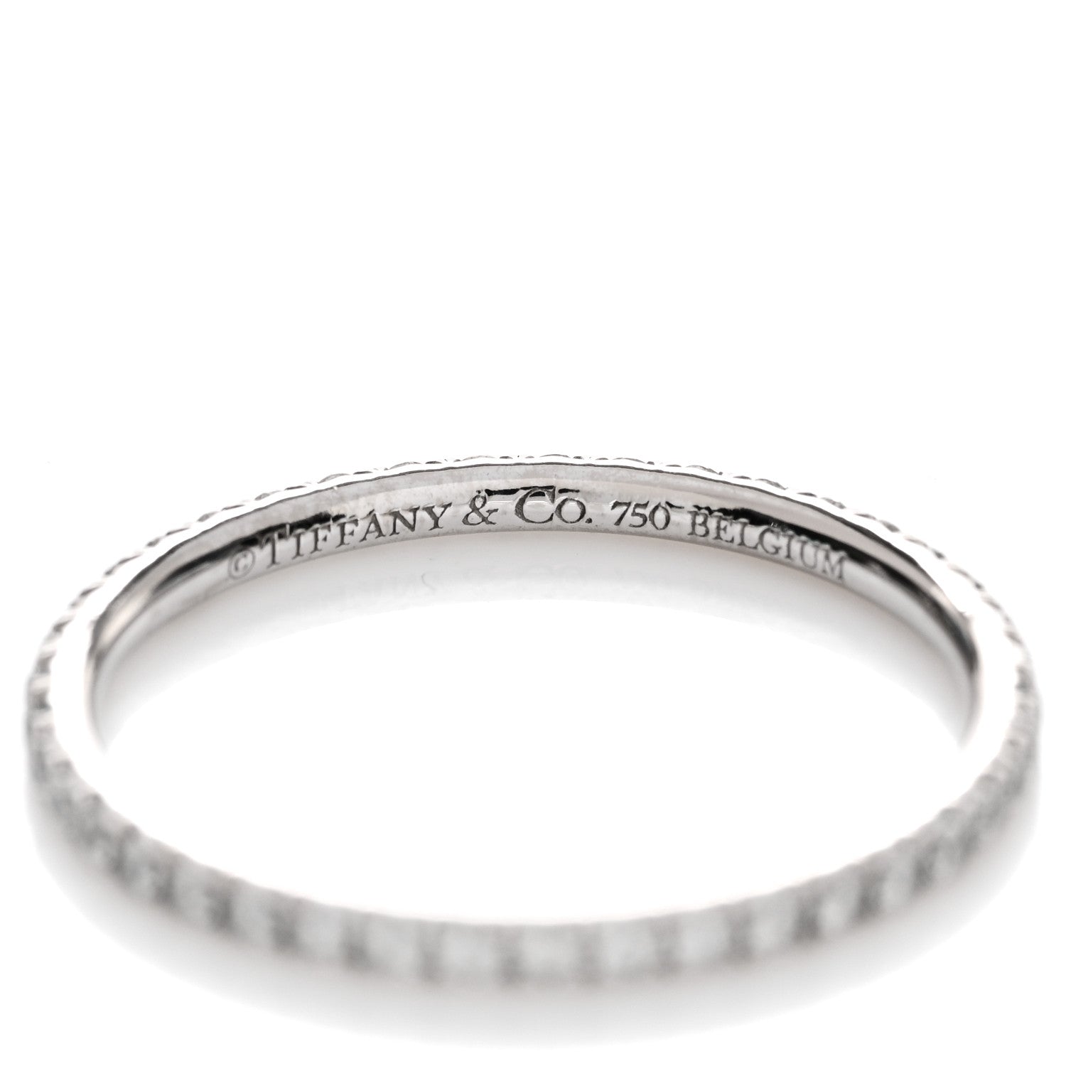 Tiffany 18K White Gold Diamond Metro Band Ring 50 5.5 3 of 3