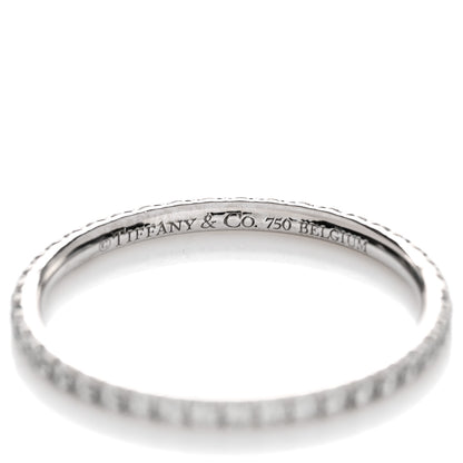 Tiffany 18K White Gold Diamond Metro Band Ring 50 5.5 3 of 3