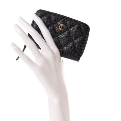 Chanel Caviar Quilted Zip Coin Purse Black 2 of 10