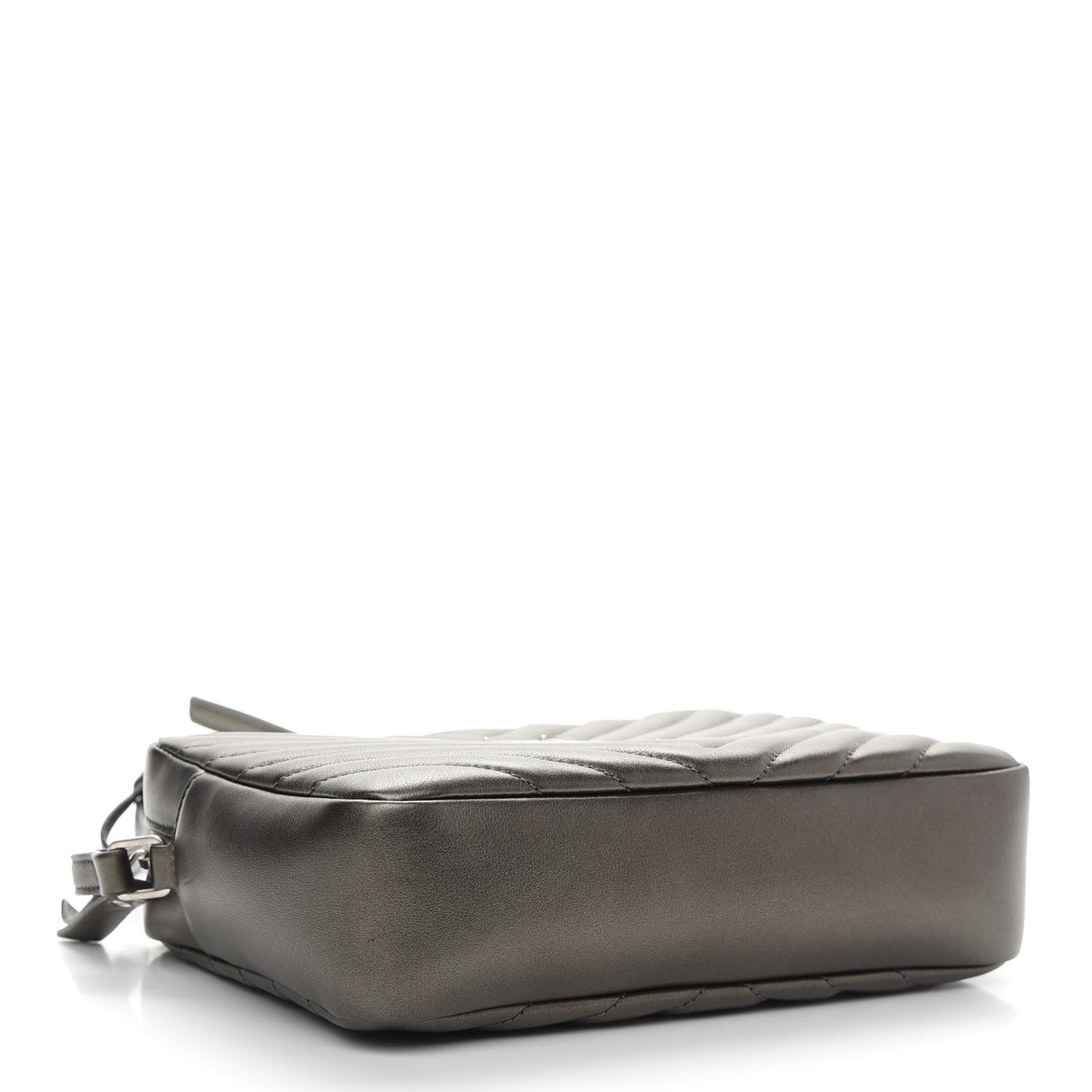Metallic Calfskin Matelasse Monogram Lou Camera Bag Silver