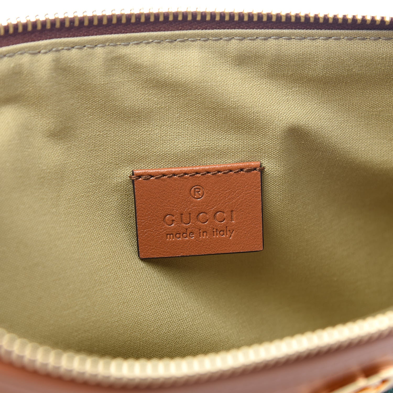 Gucci Vintage Canvas Web Pouch Sand Cuir 6 of 11