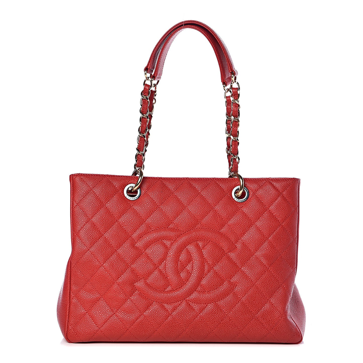 Caviar Quilted Grand Shopping Tote GST Red