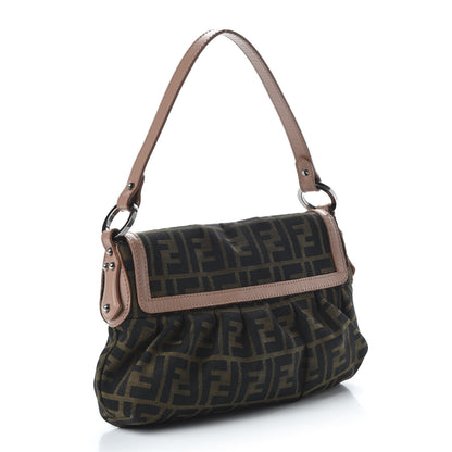 Fendi Zucca Cuoio Lucido Small Chef Shoulder Bag Tobacco Bois de Rose 2 of 8