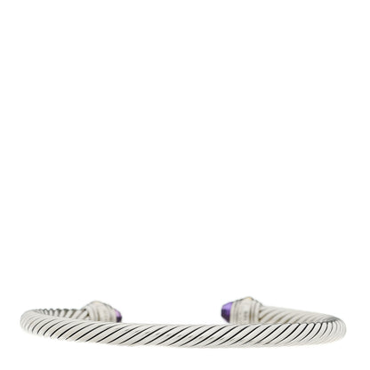 David Yurman Sterling Silver 14K Yellow Gold Amethyst 5mm Cable Classics Bracelet 2 of 3