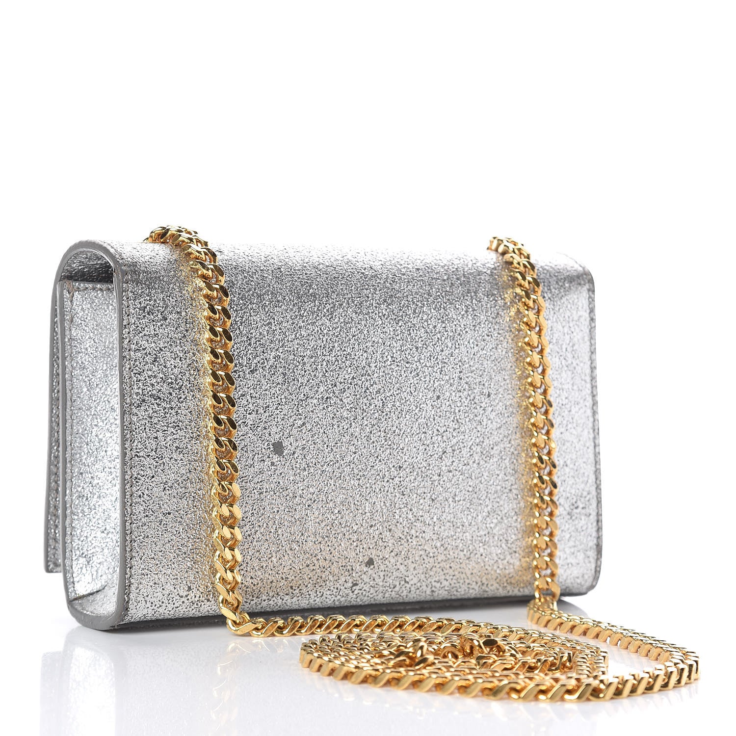 Saint Laurent Metallic Calfskin Small Classic Monogram Kate Satchel Pale Gold 3 of 18