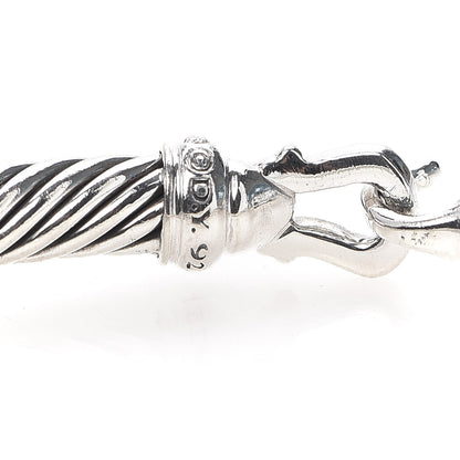 David Yurman Sterling Silver Diamond 5mm Cable Buckle Bracelet 4 of 4