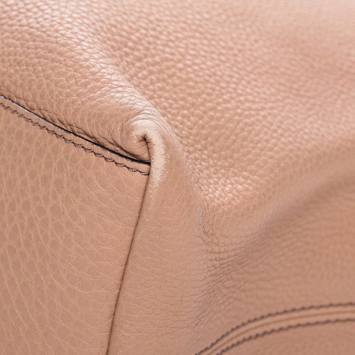 Gucci Pebbled Calfskin Medium Soho Chain Shoulder Bag Rose Beige 12 of 14