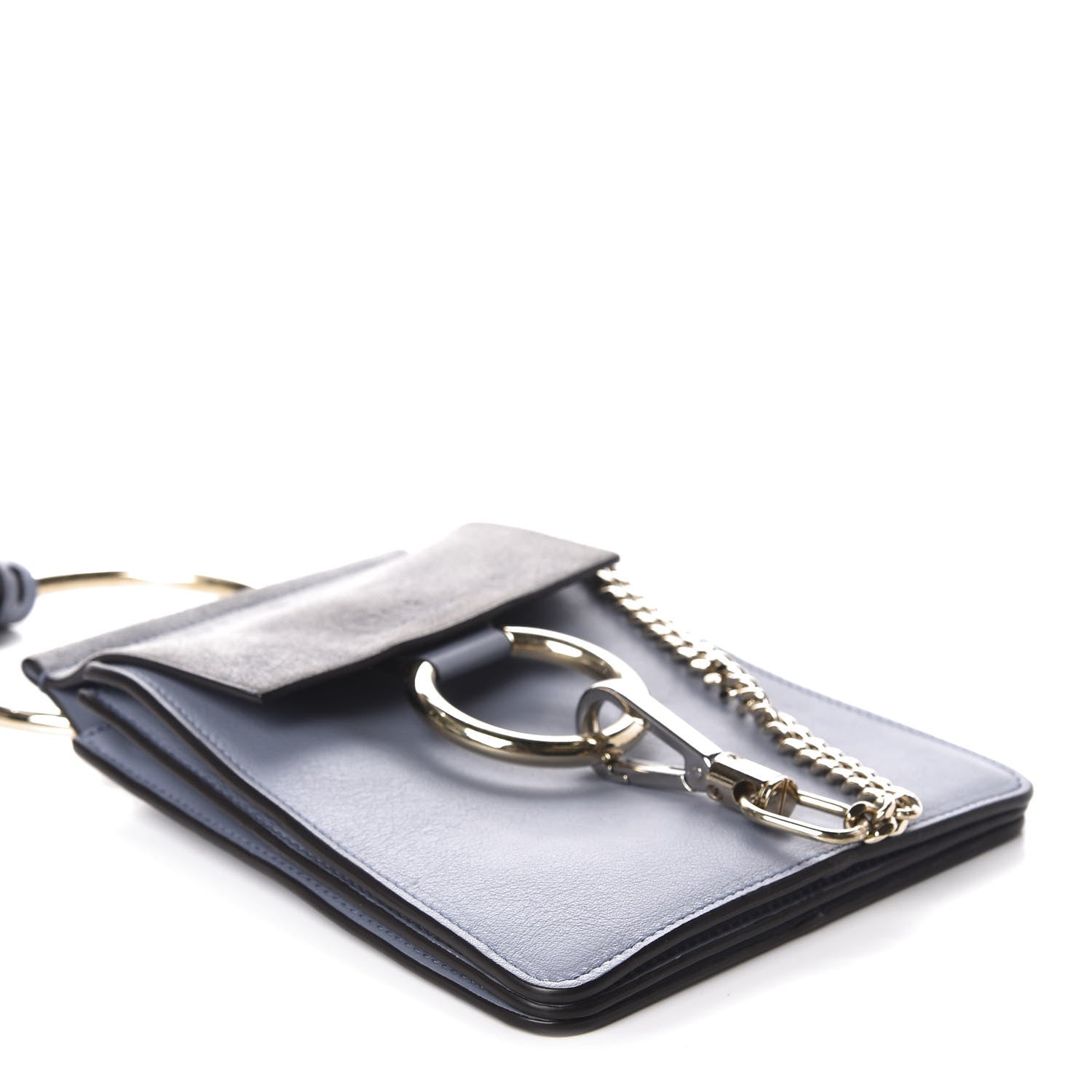 Chloe Suede Calfskin Mini Faye Bracelet Bag Washed Blue 4 of 10