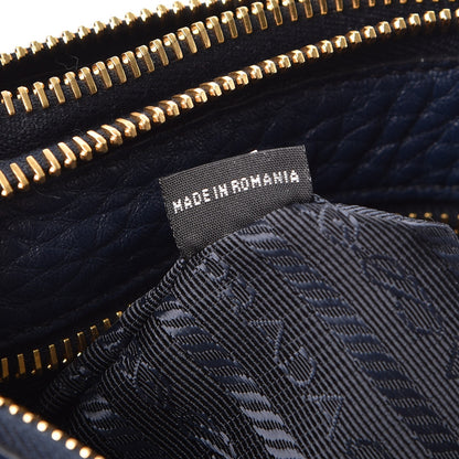 Prada Vitello Daino Double Zip Crossbody Bag Baltico 8 of 9