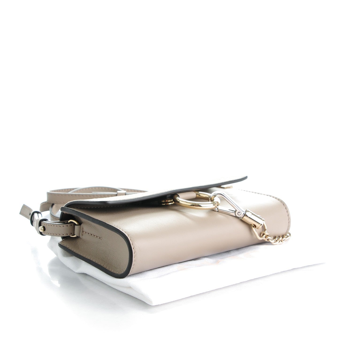 Chloe Suede Calfskin Faye Wallet On Strap Motty Grey 4 of 7