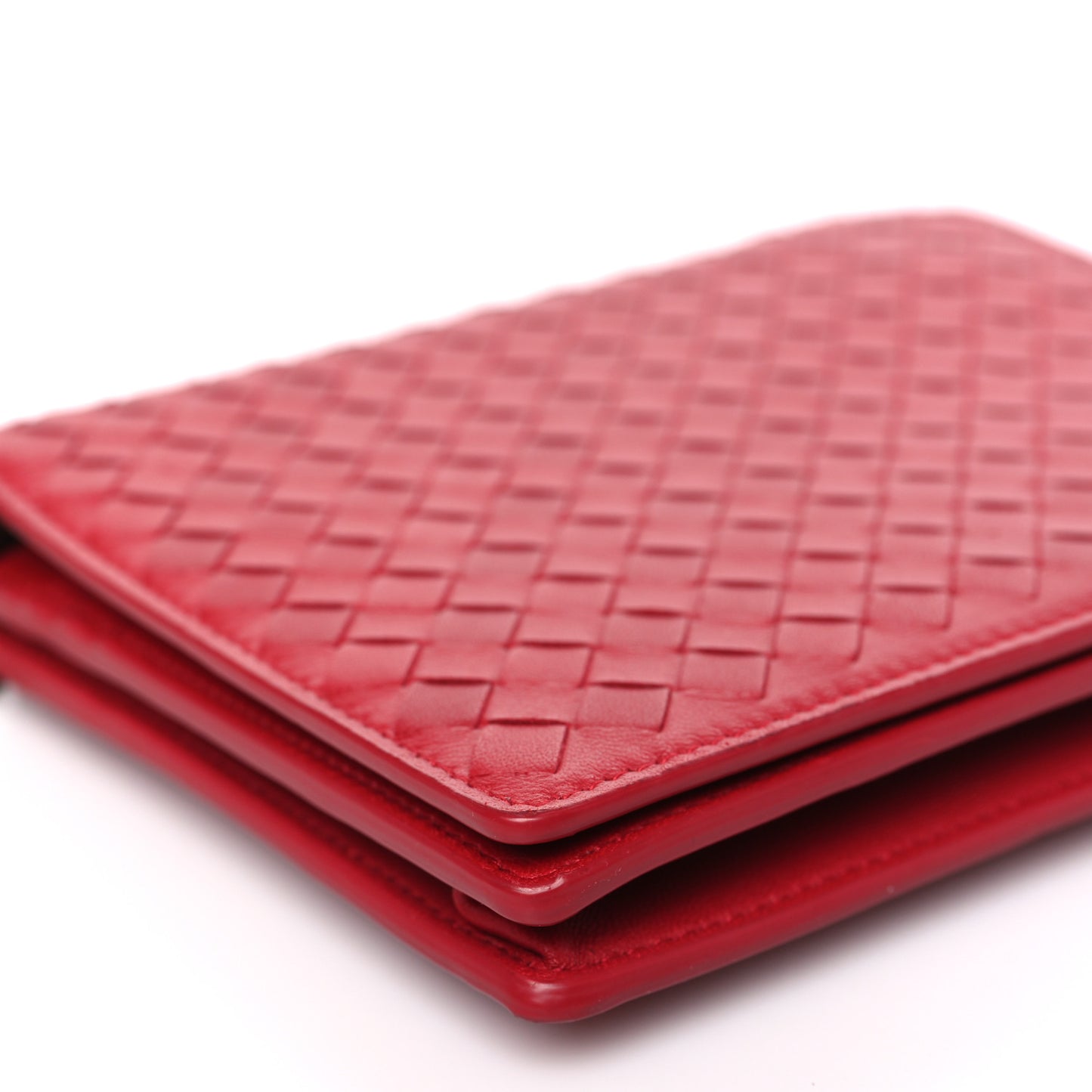 Nappa Intrecciato Chain Wallet China Red