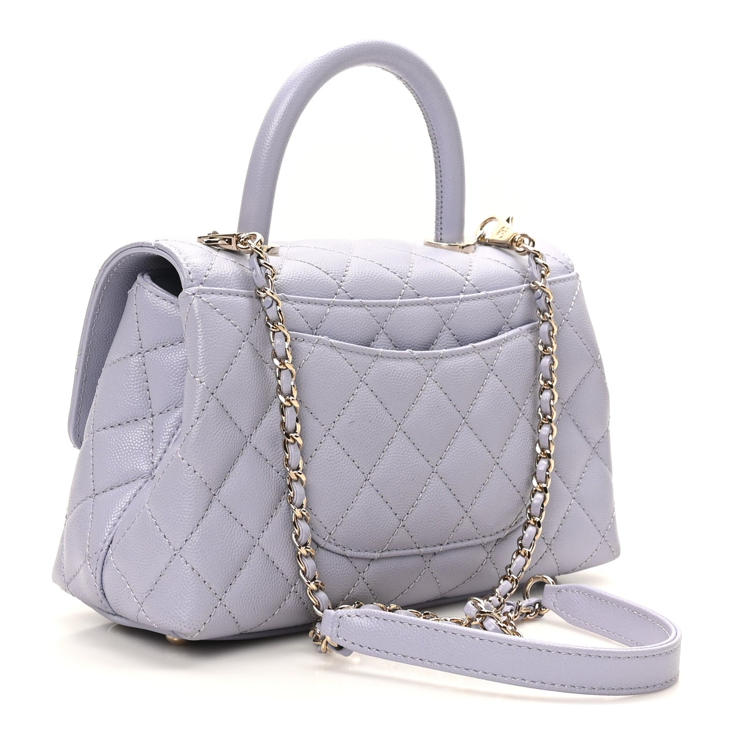 Caviar Quilted Mini Coco Handle Flap Light Purple