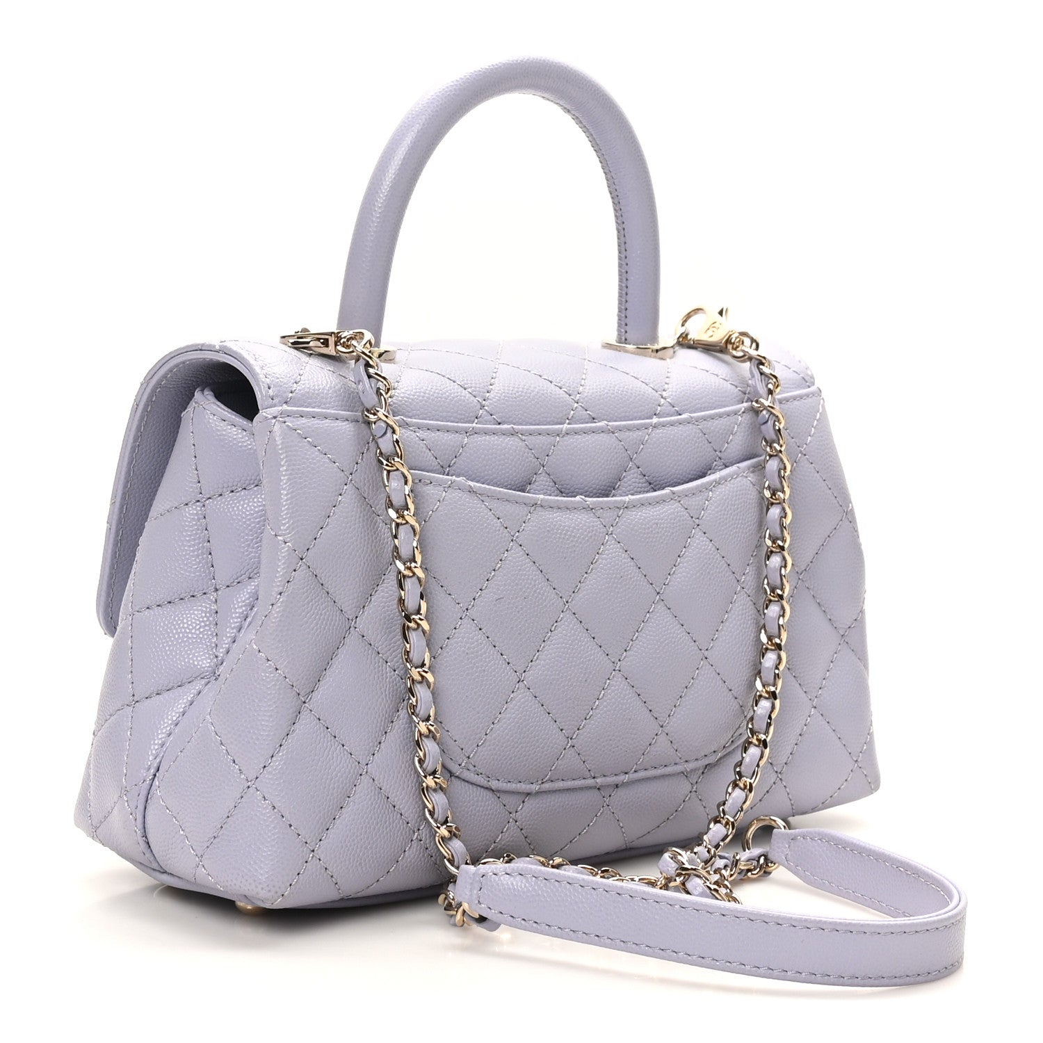 Chanel Caviar Quilted Mini Coco Handle Flap Light Purple 3 of 10