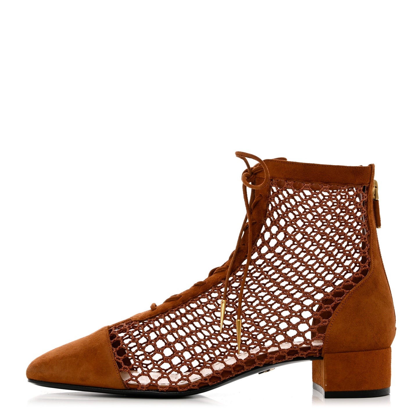 Suede Resille Naughtily-D 30mm Ankle Boots 40 Golden Brown