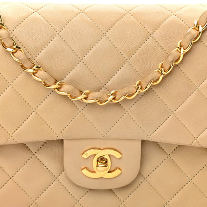 Chanel Lambskin Quilted Medium Double Flap Beige 13 of 13