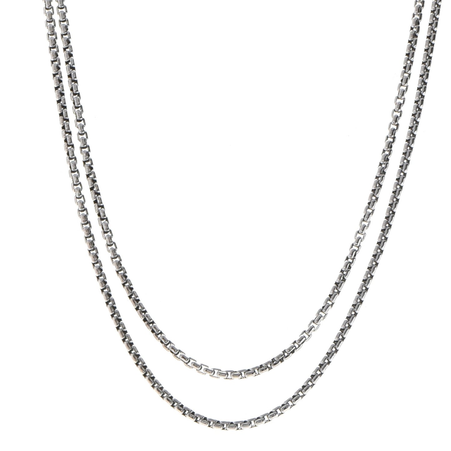 Sterling Silver 2.7mm Small Box Chain Necklace 32"