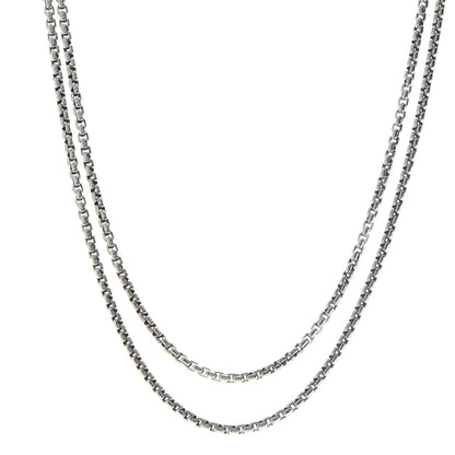 David Yurman Sterling Silver 2.7mm Small Box Chain Necklace 32" 1 of 6