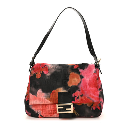 Fendi Zucchino Vitello Floral Forever Mama Baguette Black Multicolor 1 of 8