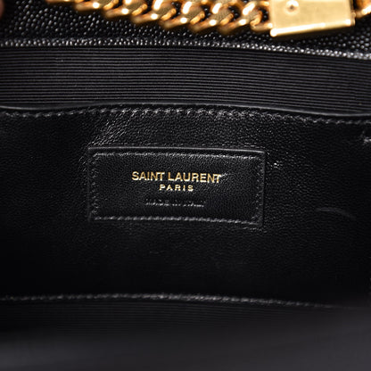 Saint Laurent Grain De Poudre Large Classic Monogram Kate Satchel Black 7 of 8