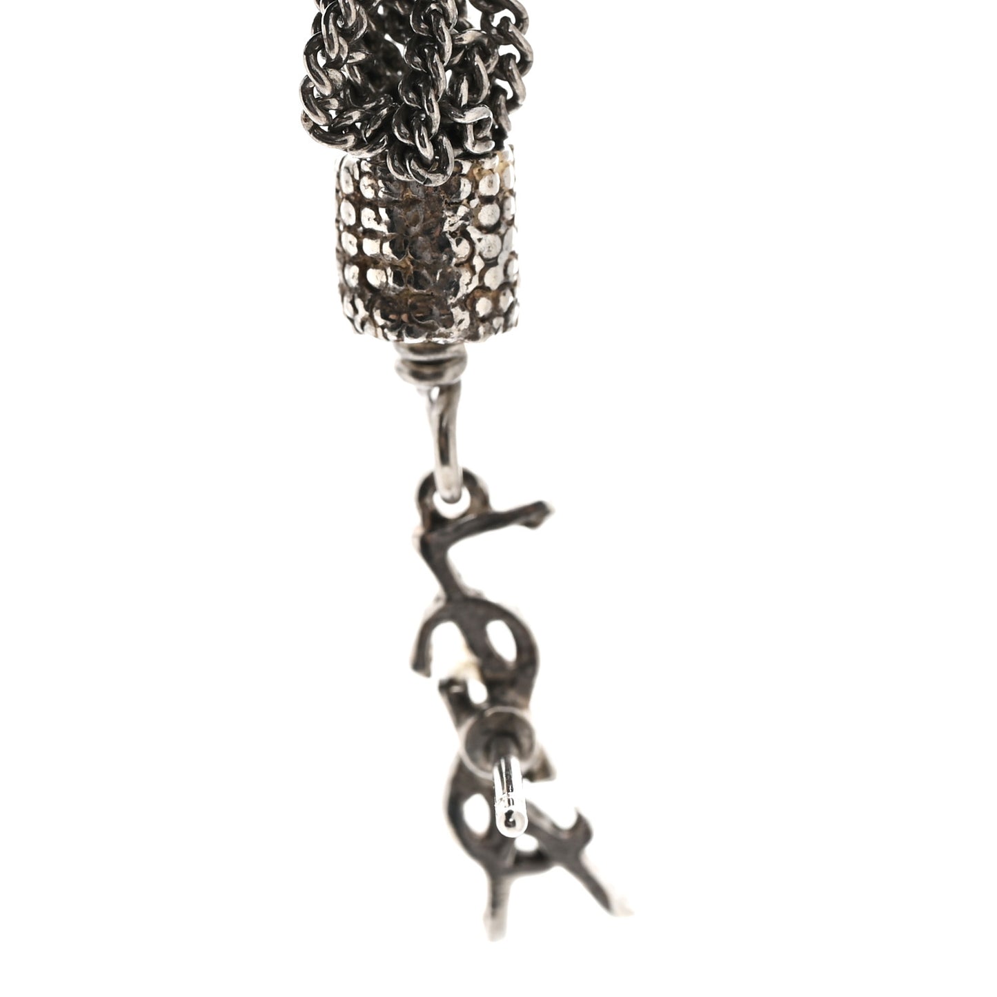 Metal Monogram Loulou Tassel Earrings Silver