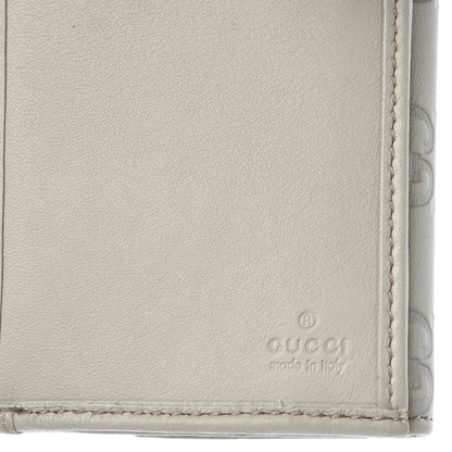 Gucci Guccissima Margaux Calfskin Metal Bar Continental Flap Wallet Mystic White 6 of 10