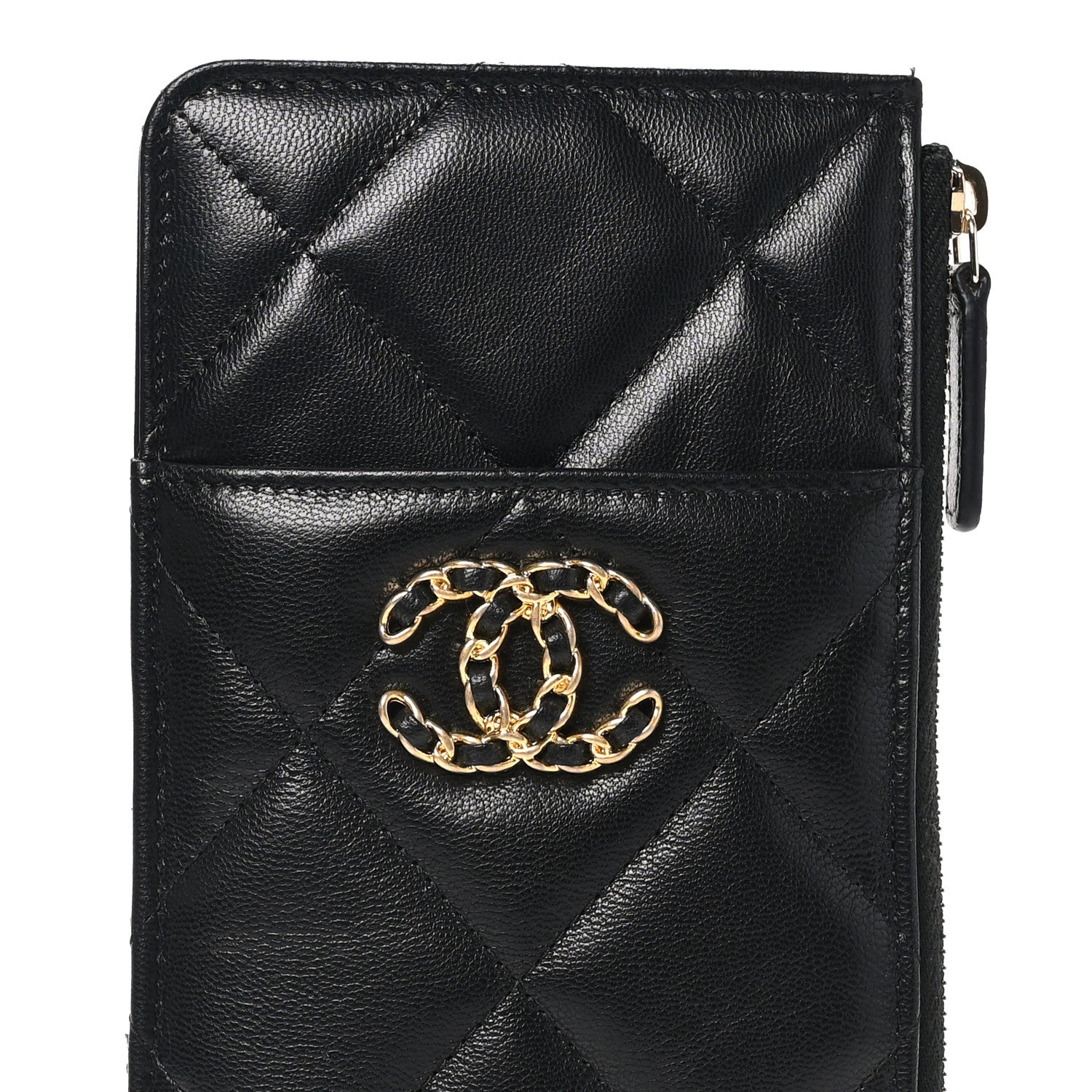 Chanel Lambskin Quilted Chanel 19 Phone and Card Holder Black 8 of 9