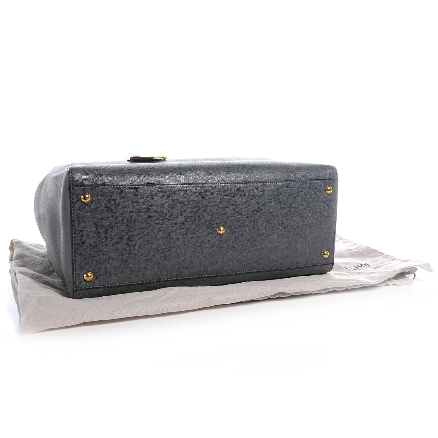 Fendi Vitello Elite Large 2Jours Tote Grigio Grigio Chiaro 4 of 11