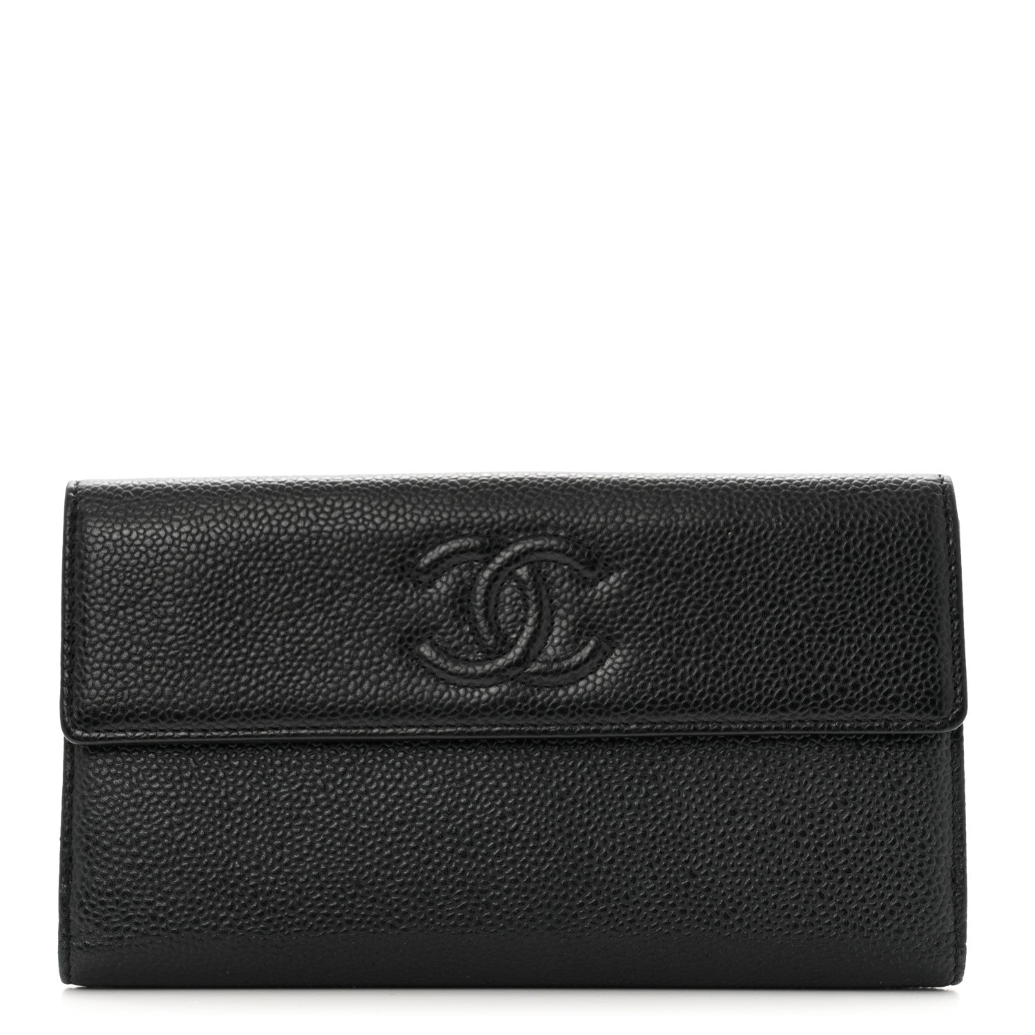 Chanel Caviar Timeless CC Large Gusset Flap Wallet Black 1 of 12