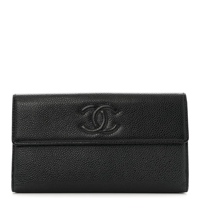 Chanel Caviar Timeless CC Large Gusset Flap Wallet Black 1 of 12