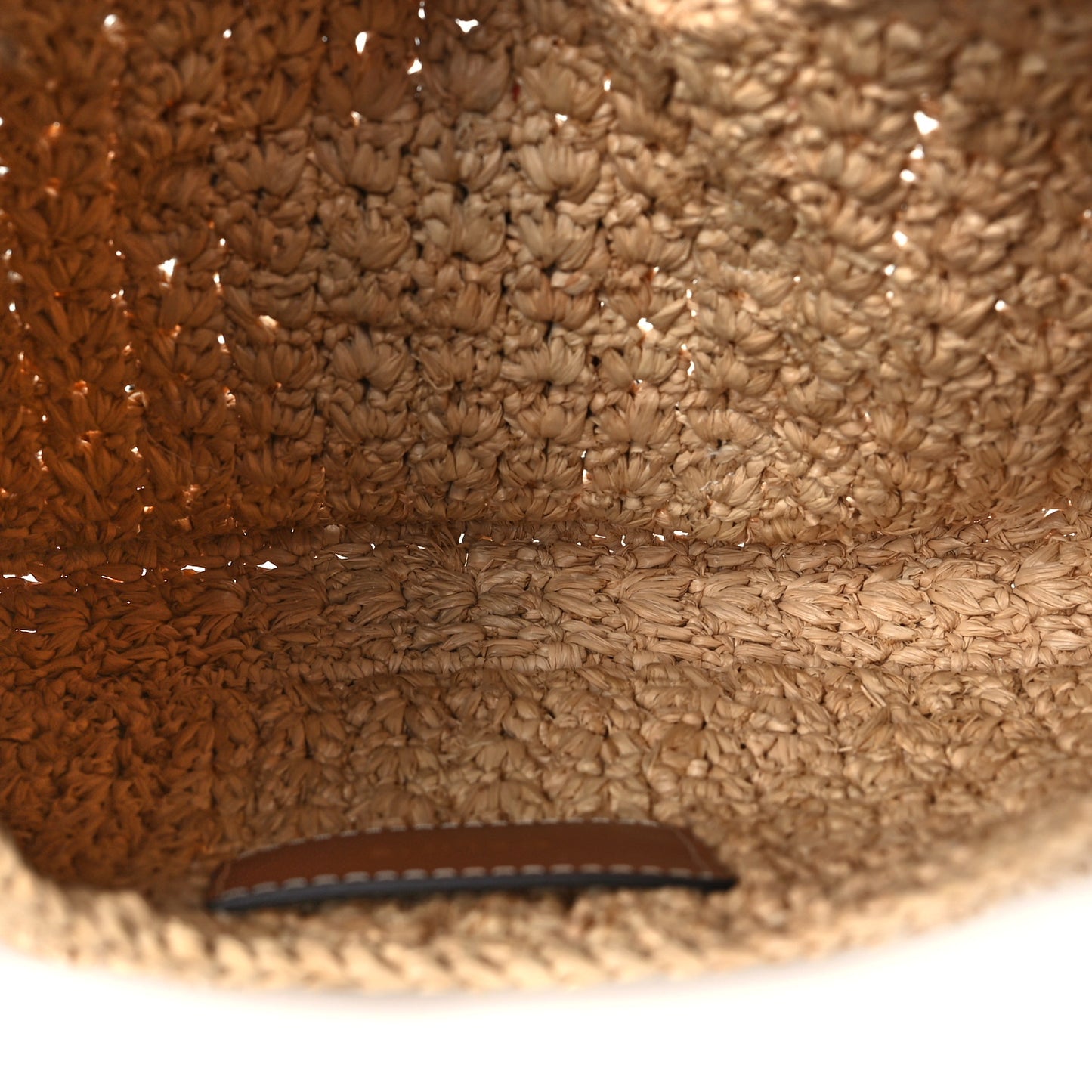 Raffia Calfskin Triomphe Panier Hobo Bag Natural Tan