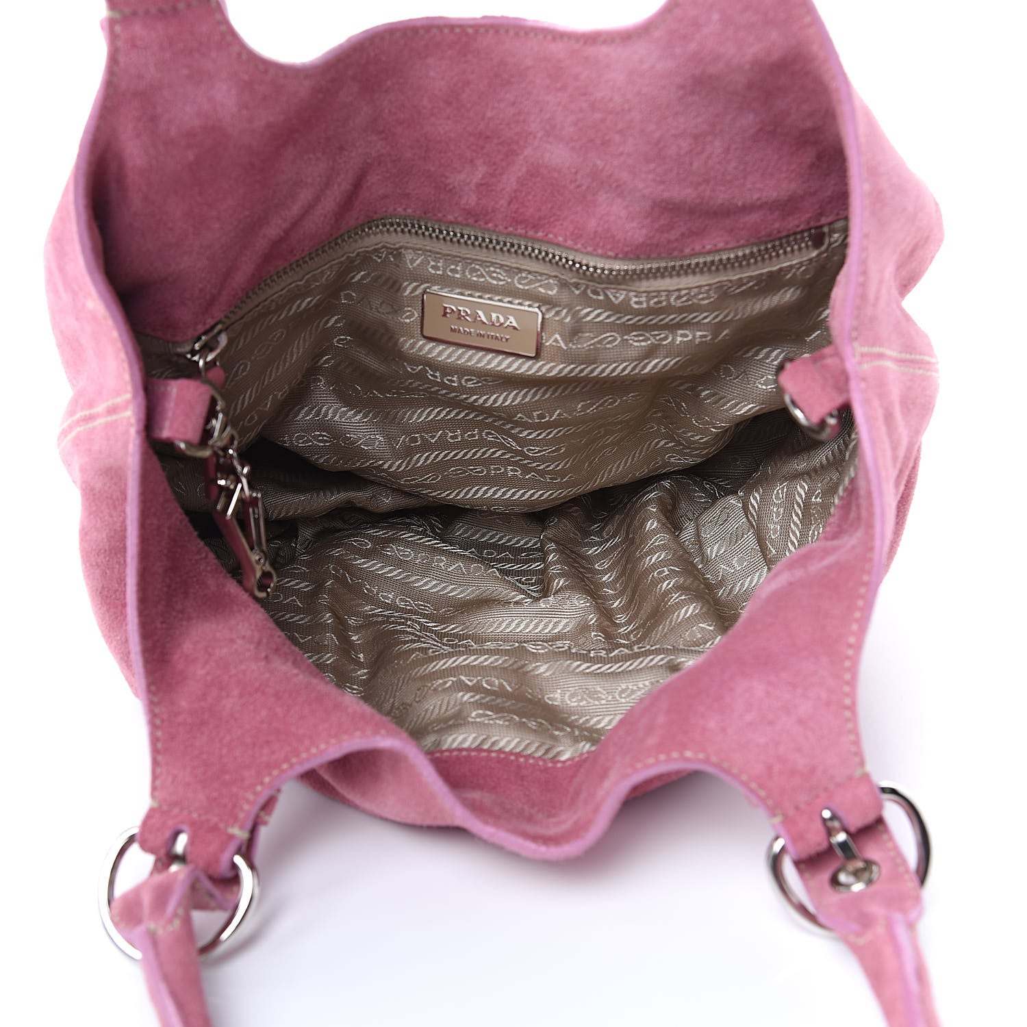 Prada Scamosciato Suede Hobo Pink 5 of 11