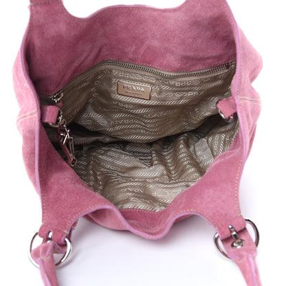Prada Scamosciato Suede Hobo Pink 5 of 11