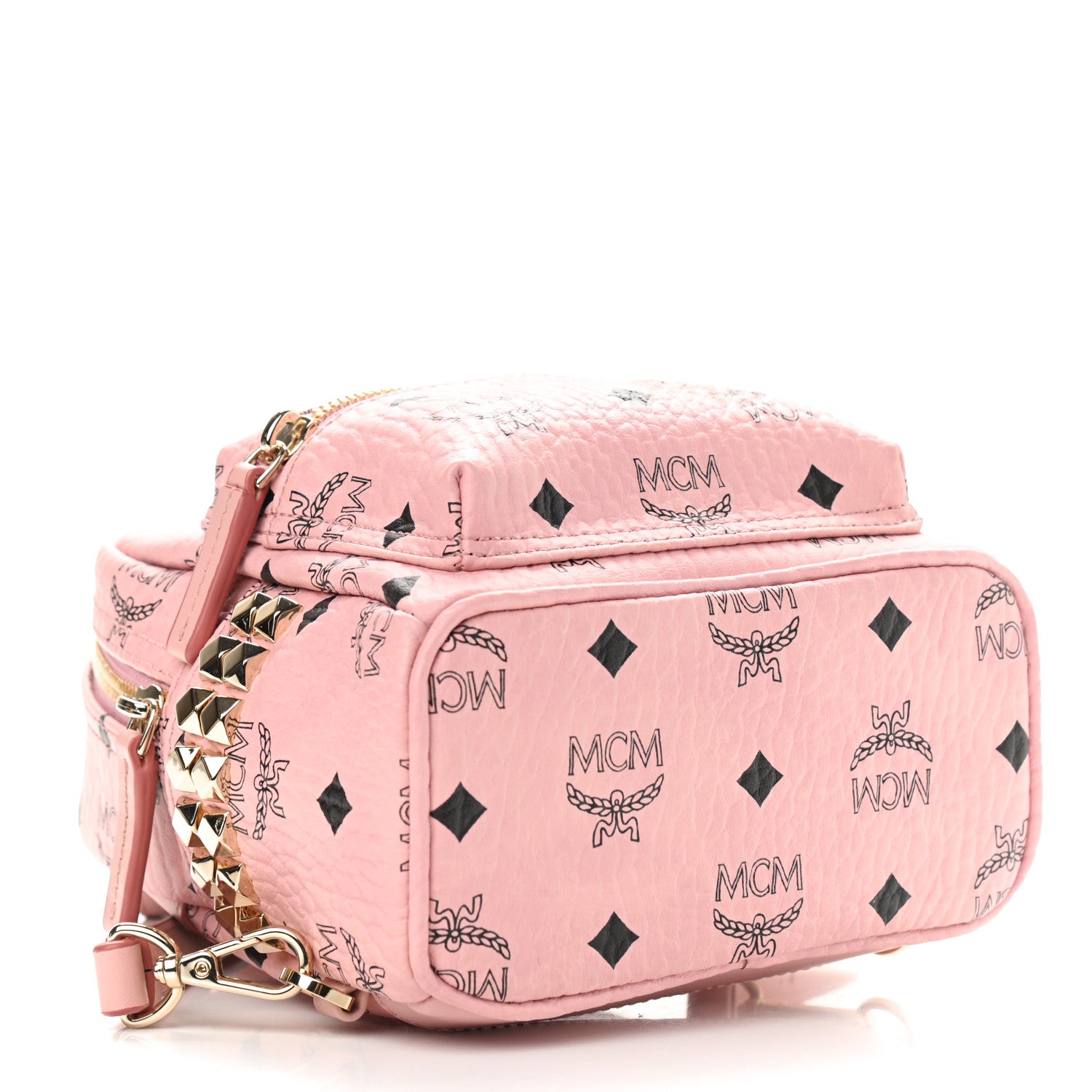 MCM Visetos Side Stud X-Mini Stark Backpack Soft Pink 4 of 11