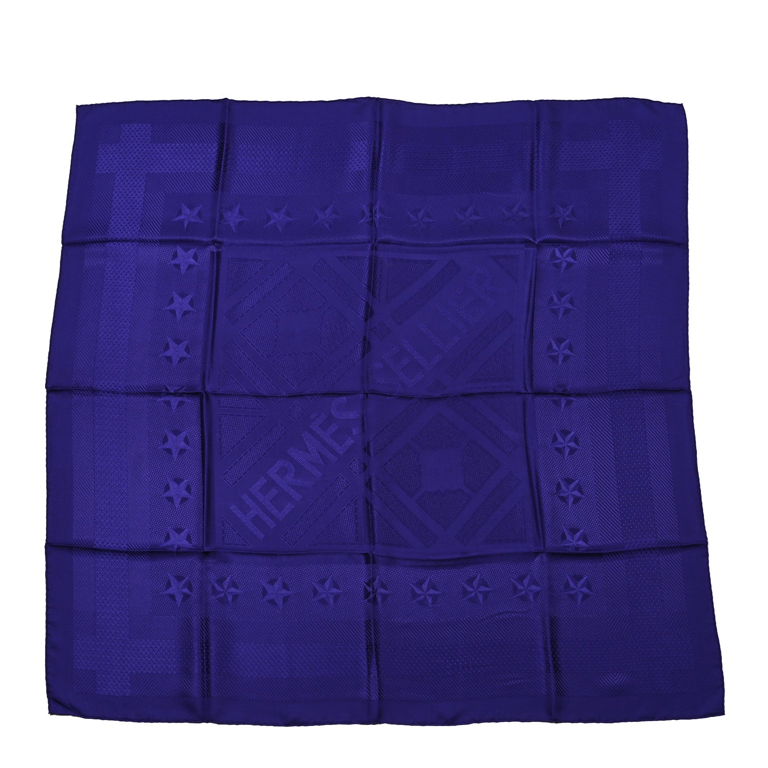 Hermes Silk Sellier Scarf 90 Dark Blue 1 of 5