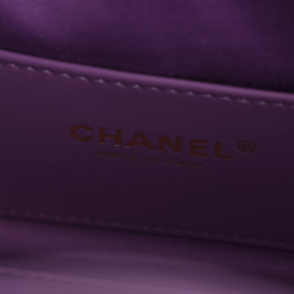 Chanel Suede Quilted Mini Chanel 25 Handbag Purple 6 of 10