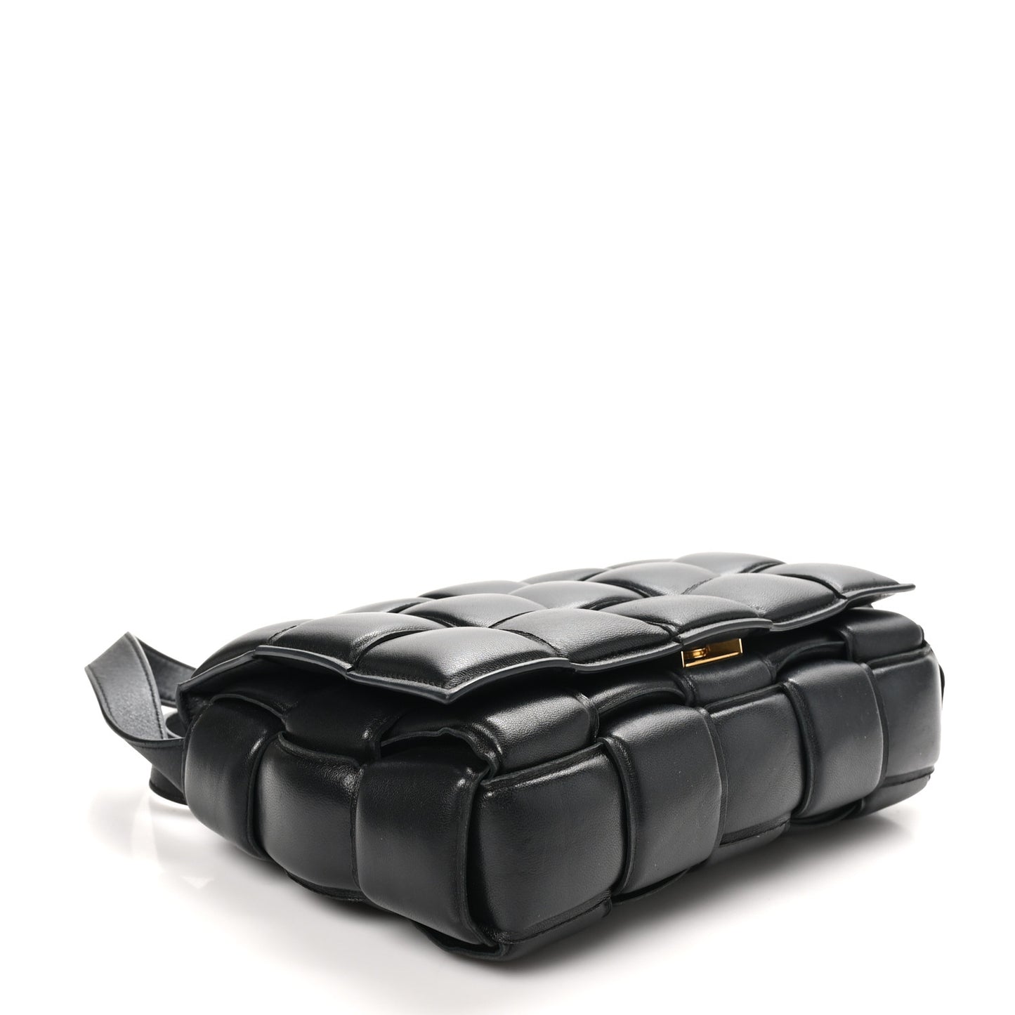 Nappa Maxi Intreccio Padded Cassette Crossbody Bag Black