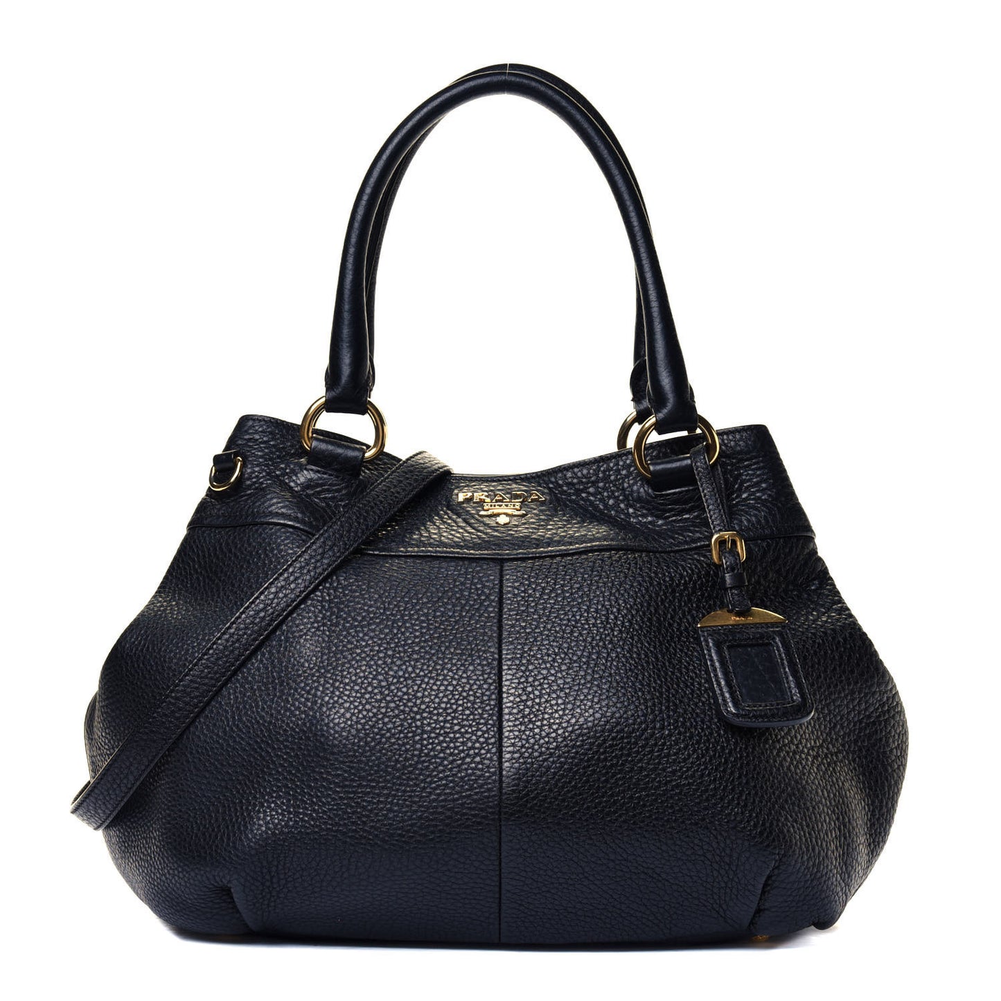 Vitello Daino Shoulder Bag Black