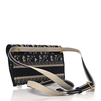 Christian Dior Oblique Slim Saddle Pouch Blue 3 of 9